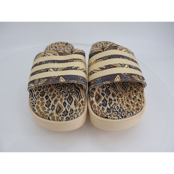 Adidas Adilette Platform Sandal Slide Crystal Sand Animal Print Men Size 11 Tan - Picture 3 of 13